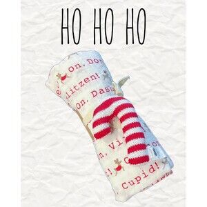 Christmas Baby Swaddle & Rattle Set by Mud Pie Red & White 47" x 47" NWT